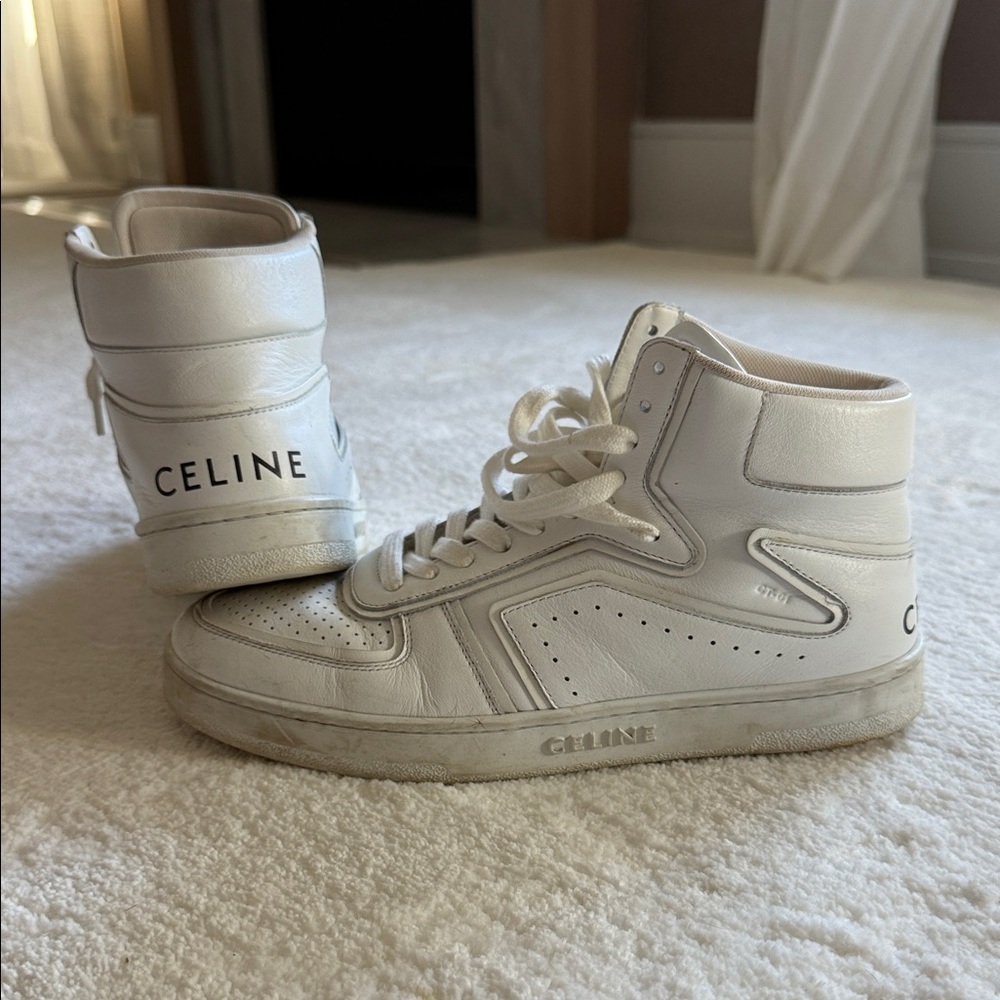 Celine White High-Top Sneakers